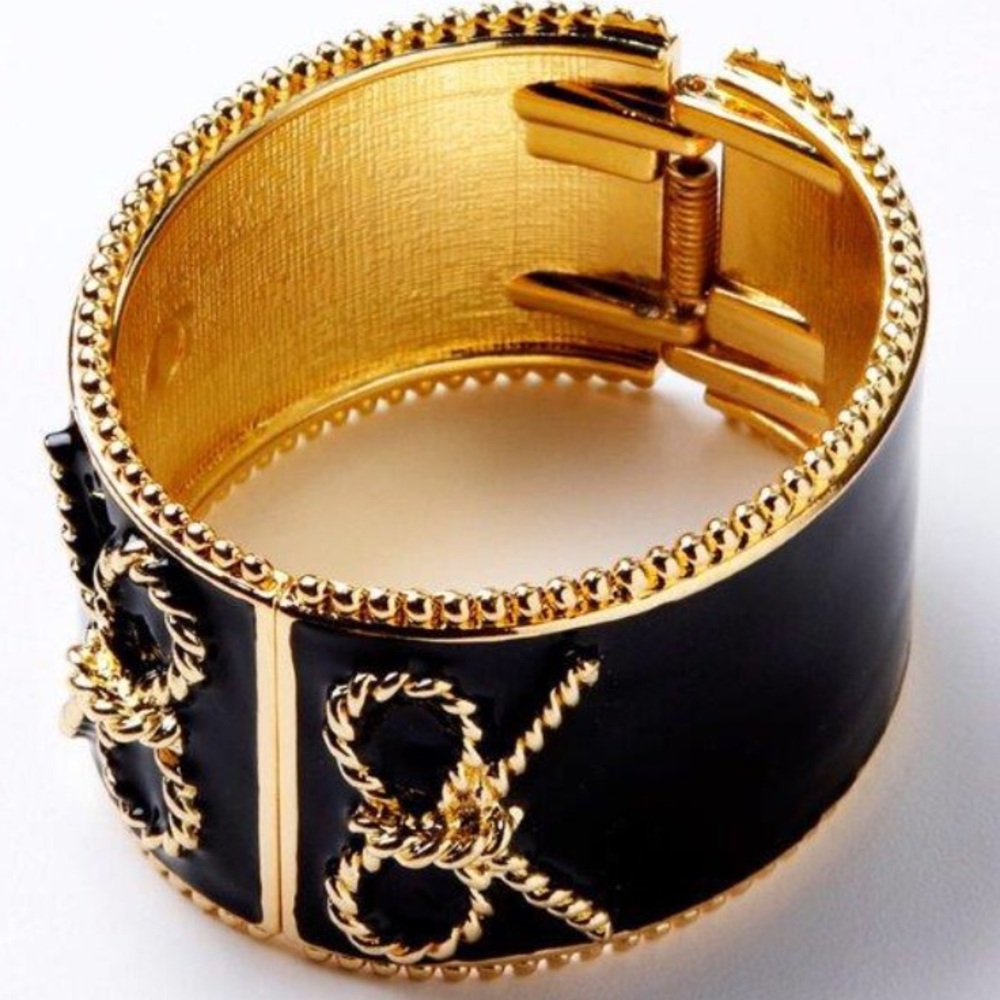 Rachel Leigh Black and Gold Bow Bracelet